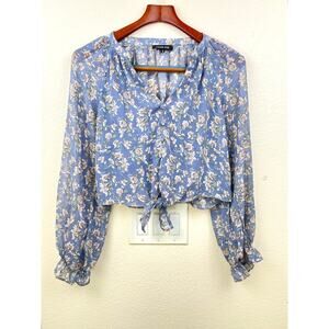 French Kiss Womens Top Sz S Cottage Fairy Ruffle Flowy Romantic Soft Boho Floral